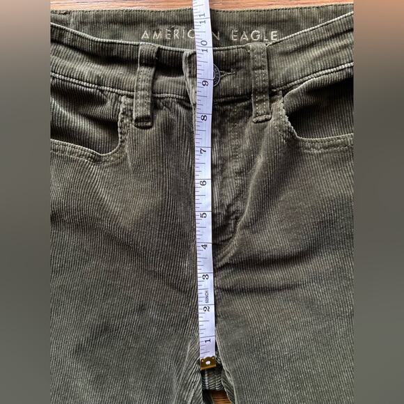 AMERICAN EAGLE Super Stretch Green Corduroy Hi-Rise Jeggings sz 4 (NWOT) - Picture 13 of 16